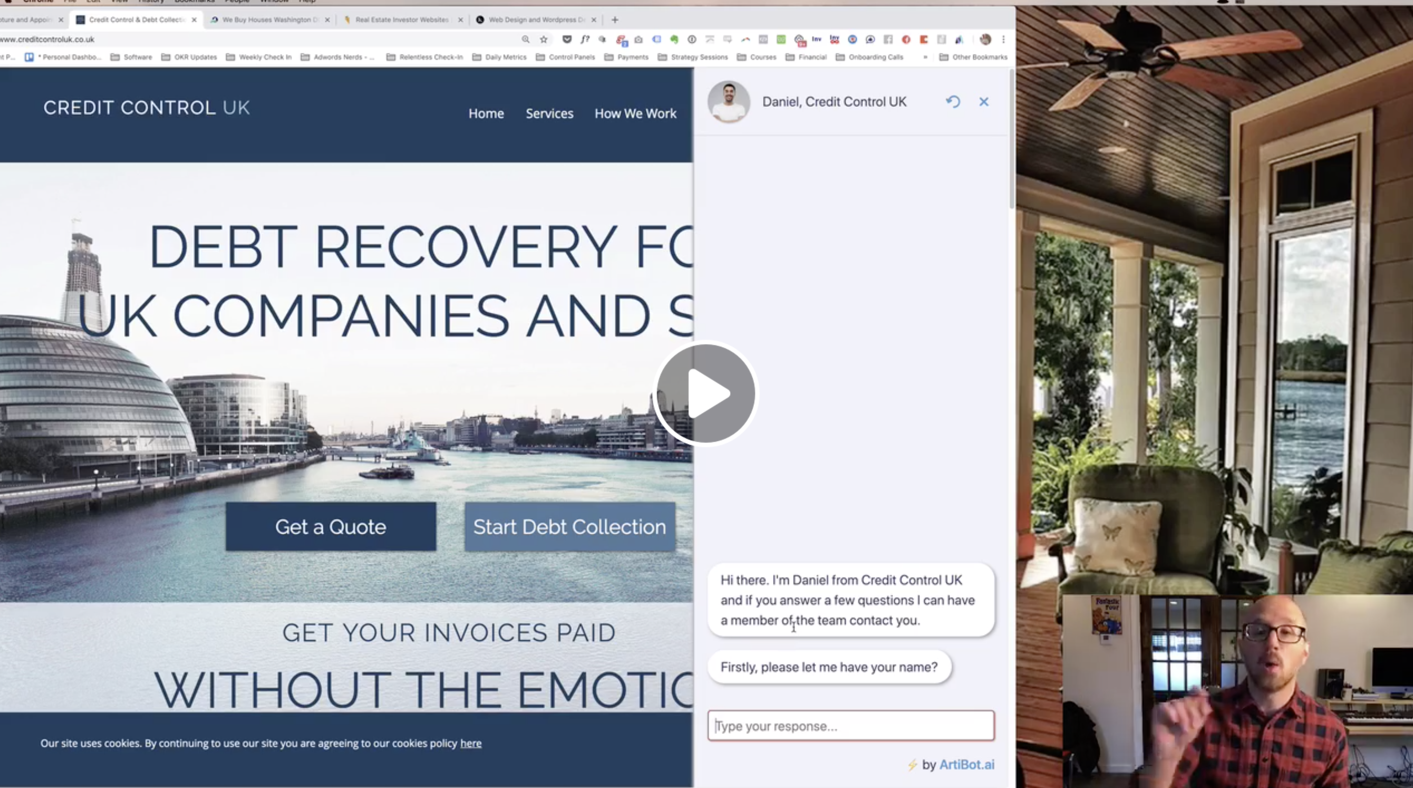 Website Chat For Real Estate Investors - training screenshot